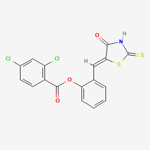 2-[(4-oxo-2-thioxo-1,3-thiazolidin-5-ylidene)methyl]phenyl 2,4-dichlorobenzoate