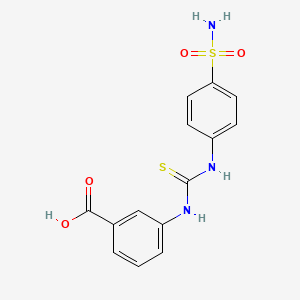 molecular formula C14H13N3O4S2 B4689179 3-[({[4-(aminosulfonyl)phenyl]amino}carbonothioyl)amino]benzoic acid 