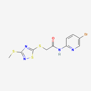 molecular formula C10H9BrN4OS3 B4689183 N-(5-bromo-2-pyridinyl)-2-{[3-(methylthio)-1,2,4-thiadiazol-5-yl]thio}acetamide 