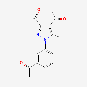 molecular formula C16H16N2O3 B4689193 1,1'-[1-(3-acetylphenyl)-5-methyl-1H-pyrazole-3,4-diyl]diethanone 