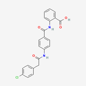 molecular formula C22H17ClN2O4 B4689202 2-[(4-{[(4-chlorophenyl)acetyl]amino}benzoyl)amino]benzoic acid 