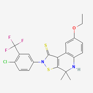 molecular formula C21H18ClF3N2OS2 B4689209 2-[4-chloro-3-(trifluoromethyl)phenyl]-8-ethoxy-4,4-dimethyl-4,5-dihydroisothiazolo[5,4-c]quinoline-1(2H)-thione 