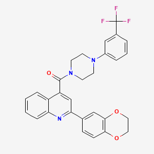 2-(2,3-dihydro-1,4-benzodioxin-6-yl)-4-({4-[3-(trifluoromethyl)phenyl]-1-piperazinyl}carbonyl)quinoline