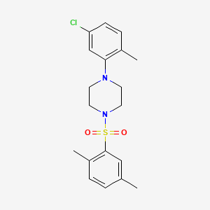 molecular formula C19H23ClN2O2S B4689231 1-(5-chloro-2-methylphenyl)-4-[(2,5-dimethylphenyl)sulfonyl]piperazine 