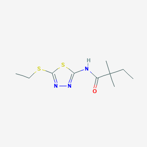 molecular formula C10H17N3OS2 B4689238 N-[5-(ethylthio)-1,3,4-thiadiazol-2-yl]-2,2-dimethylbutanamide 