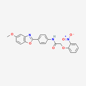 N-[4-(5-methoxy-1,3-benzoxazol-2-yl)phenyl]-2-(2-nitrophenoxy)acetamide