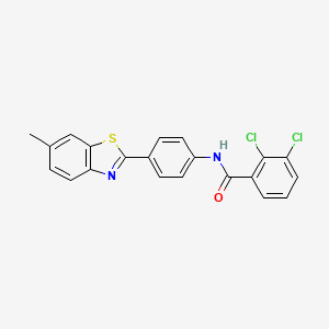 molecular formula C21H14Cl2N2OS B4689280 2,3-dichloro-N-[4-(6-methyl-1,3-benzothiazol-2-yl)phenyl]benzamide 