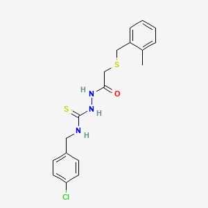 N-(4-chlorobenzyl)-2-{[(2-methylbenzyl)thio]acetyl}hydrazinecarbothioamide