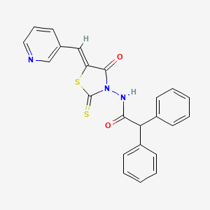 molecular formula C23H17N3O2S2 B4689358 N-[4-oxo-5-(3-pyridinylmethylene)-2-thioxo-1,3-thiazolidin-3-yl]-2,2-diphenylacetamide 