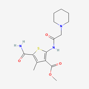 molecular formula C15H21N3O4S B4689434 methyl 5-(aminocarbonyl)-4-methyl-2-[(1-piperidinylacetyl)amino]-3-thiophenecarboxylate 