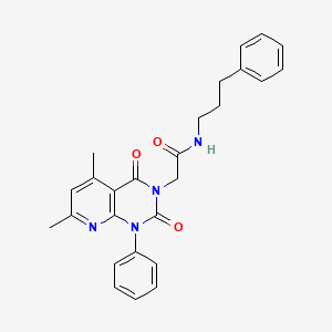 molecular formula C26H26N4O3 B4689438 2-{5,7-DIMETHYL-2,4-DIOXO-1-PHENYL-1H,2H,3H,4H-PYRIDO[2,3-D]PYRIMIDIN-3-YL}-N-(3-PHENYLPROPYL)ACETAMIDE 