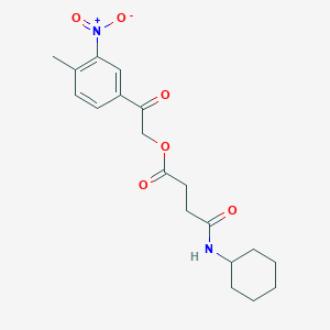 molecular formula C19H24N2O6 B4689485 2-(4-methyl-3-nitrophenyl)-2-oxoethyl 4-(cyclohexylamino)-4-oxobutanoate 