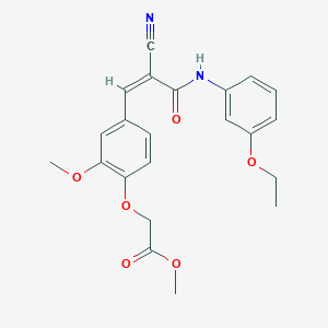 molecular formula C22H22N2O6 B4689503 methyl (4-{2-cyano-3-[(3-ethoxyphenyl)amino]-3-oxo-1-propen-1-yl}-2-methoxyphenoxy)acetate 