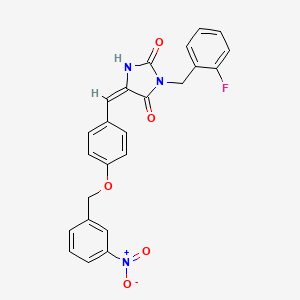 molecular formula C24H18FN3O5 B4689519 3-(2-fluorobenzyl)-5-{4-[(3-nitrobenzyl)oxy]benzylidene}-2,4-imidazolidinedione 