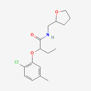 molecular formula C16H22ClNO3 B4689541 2-(2-chloro-5-methylphenoxy)-N-(tetrahydro-2-furanylmethyl)butanamide 