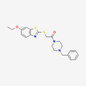 2-{[2-(4-benzyl-1-piperazinyl)-2-oxoethyl]thio}-6-ethoxy-1,3-benzothiazole