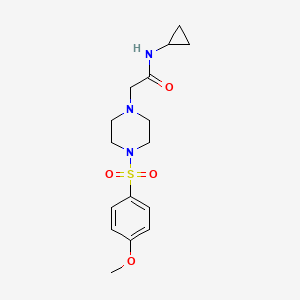 molecular formula C16H23N3O4S B4689581 N-cyclopropyl-2-{4-[(4-methoxyphenyl)sulfonyl]-1-piperazinyl}acetamide 