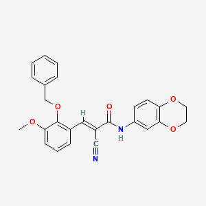 molecular formula C26H22N2O5 B4689589 3-[2-(benzyloxy)-3-methoxyphenyl]-2-cyano-N-(2,3-dihydro-1,4-benzodioxin-6-yl)acrylamide 