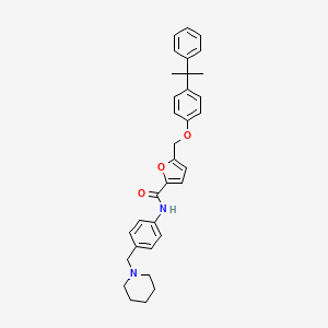 molecular formula C33H36N2O3 B4689617 5-{[4-(1-methyl-1-phenylethyl)phenoxy]methyl}-N-[4-(1-piperidinylmethyl)phenyl]-2-furamide 