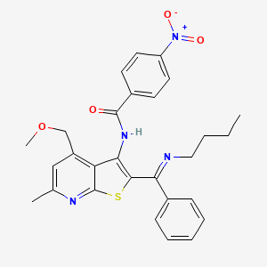 N-[2-[(butylimino)(phenyl)methyl]-4-(methoxymethyl)-6-methylthieno[2,3-b]pyridin-3-yl]-4-nitrobenzamide