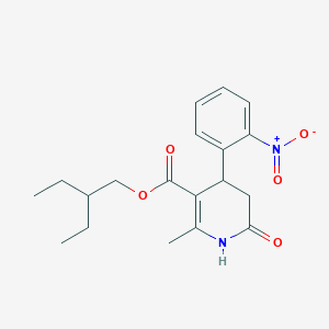 molecular formula C19H24N2O5 B4689642 2-ethylbutyl 2-methyl-4-(2-nitrophenyl)-6-oxo-1,4,5,6-tetrahydro-3-pyridinecarboxylate 