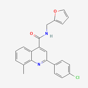 2-(4-chlorophenyl)-N-(2-furylmethyl)-8-methyl-4-quinolinecarboxamide