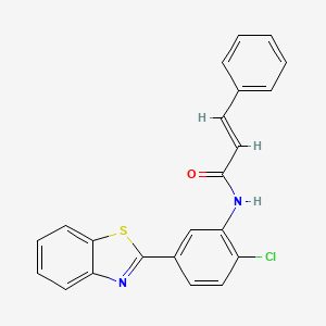 molecular formula C22H15ClN2OS B4689682 N-[5-(1,3-benzothiazol-2-yl)-2-chlorophenyl]-3-phenylacrylamide 