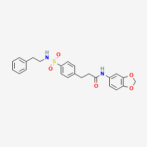 N-1,3-benzodioxol-5-yl-3-(4-{[(2-phenylethyl)amino]sulfonyl}phenyl)propanamide