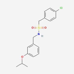 molecular formula C17H20ClNO3S B4689735 1-(4-chlorophenyl)-N-(3-isopropoxybenzyl)methanesulfonamide 