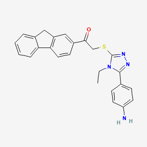 2-{[5-(4-aminophenyl)-4-ethyl-4H-1,2,4-triazol-3-yl]thio}-1-(9H-fluoren-2-yl)ethanone