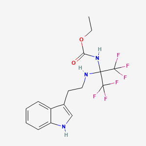 ethyl [2,2,2-trifluoro-1-{[2-(1H-indol-3-yl)ethyl]amino}-1-(trifluoromethyl)ethyl]carbamate