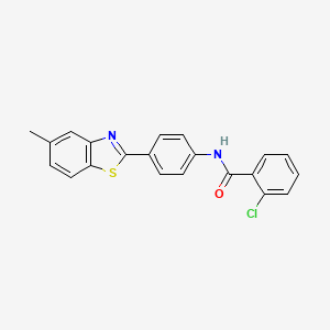 2-chloro-N-[4-(5-methyl-1,3-benzothiazol-2-yl)phenyl]benzamide