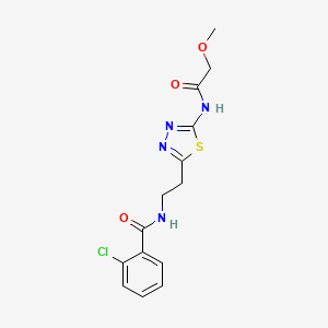 molecular formula C14H15ClN4O3S B4689771 2-chloro-N-(2-{5-[(methoxyacetyl)amino]-1,3,4-thiadiazol-2-yl}ethyl)benzamide 