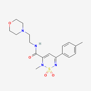 molecular formula C18H24N4O4S B4689783 2-methyl-5-(4-methylphenyl)-N-[2-(4-morpholinyl)ethyl]-2H-1,2,6-thiadiazine-3-carboxamide 1,1-dioxide 