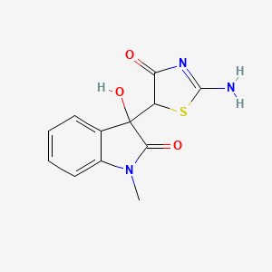 molecular formula C12H11N3O3S B4689790 3-(2-amino-4-oxo-4,5-dihydro-1,3-thiazol-5-yl)-3-hydroxy-1-methyl-1,3-dihydro-2H-indol-2-one 