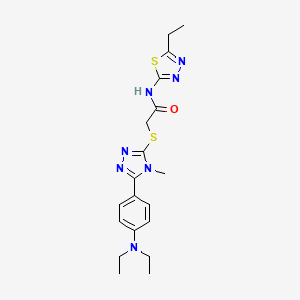 2-({5-[4-(diethylamino)phenyl]-4-methyl-4H-1,2,4-triazol-3-yl}thio)-N-(5-ethyl-1,3,4-thiadiazol-2-yl)acetamide