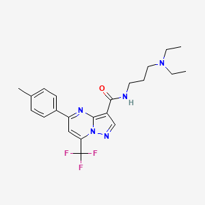 molecular formula C22H26F3N5O B4689849 N-[3-(diethylamino)propyl]-5-(4-methylphenyl)-7-(trifluoromethyl)pyrazolo[1,5-a]pyrimidine-3-carboxamide CAS No. 296244-39-8