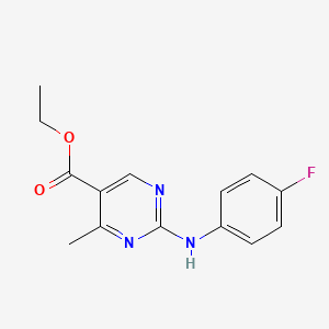 molecular formula C14H14FN3O2 B4689884 ethyl 2-[(4-fluorophenyl)amino]-4-methyl-5-pyrimidinecarboxylate 