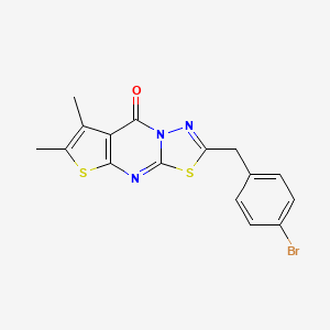 molecular formula C16H12BrN3OS2 B4689892 2-(4-bromobenzyl)-6,7-dimethyl-8H-[1,3,4]thiadiazolo[3,2-a]thieno[2,3-d]pyrimidin-8-one 