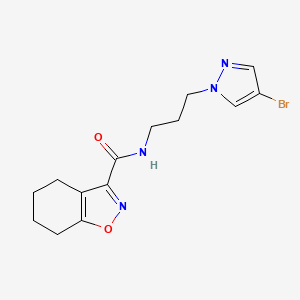 molecular formula C14H17BrN4O2 B4689899 N-[3-(4-bromo-1H-pyrazol-1-yl)propyl]-4,5,6,7-tetrahydro-1,2-benzisoxazole-3-carboxamide 