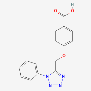 molecular formula C15H12N4O3 B4689960 4-[(1-phenyl-1H-tetrazol-5-yl)methoxy]benzoic acid 