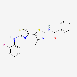 molecular formula C20H15FN4OS2 B4689974 N-{2-[(2-fluorophenyl)amino]-4'-methyl-4,5'-bi-1,3-thiazol-2'-yl}benzamide 