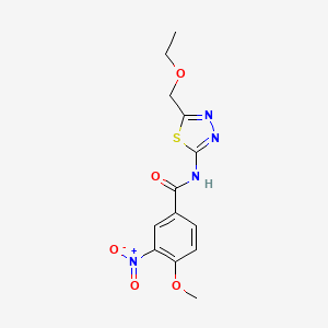 molecular formula C13H14N4O5S B4689977 N-[5-(ethoxymethyl)-1,3,4-thiadiazol-2-yl]-4-methoxy-3-nitrobenzamide 