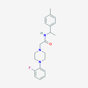 2-[4-(2-fluorophenyl)-1-piperazinyl]-N-[1-(4-methylphenyl)ethyl]acetamide