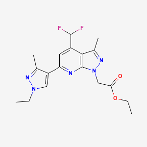 ethyl [4-(difluoromethyl)-6-(1-ethyl-3-methyl-1H-pyrazol-4-yl)-3-methyl-1H-pyrazolo[3,4-b]pyridin-1-yl]acetate