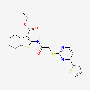 ethyl 2-[({[4-(2-thienyl)-2-pyrimidinyl]thio}acetyl)amino]-4,5,6,7-tetrahydro-1-benzothiophene-3-carboxylate