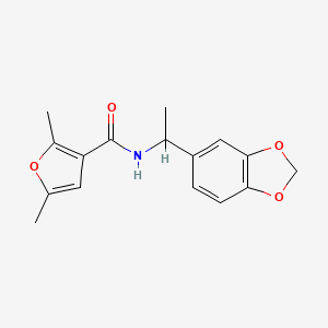 molecular formula C16H17NO4 B4690007 N-[1-(1,3-benzodioxol-5-yl)ethyl]-2,5-dimethyl-3-furamide 