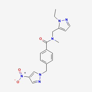 N-[(1-ethyl-1H-pyrazol-5-yl)methyl]-N-methyl-4-[(4-nitro-1H-pyrazol-1-yl)methyl]benzamide