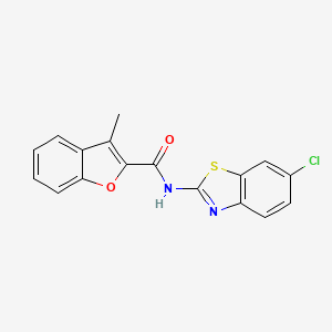 N-(6-chloro-1,3-benzothiazol-2-yl)-3-methyl-1-benzofuran-2-carboxamide