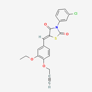 molecular formula C21H16ClNO4S B4690018 3-(3-chlorophenyl)-5-[3-ethoxy-4-(2-propyn-1-yloxy)benzylidene]-1,3-thiazolidine-2,4-dione 